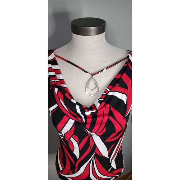 B. Works Byer California Sleeveless Blouse Red, Black, White Sz M - Picture 4 of 7